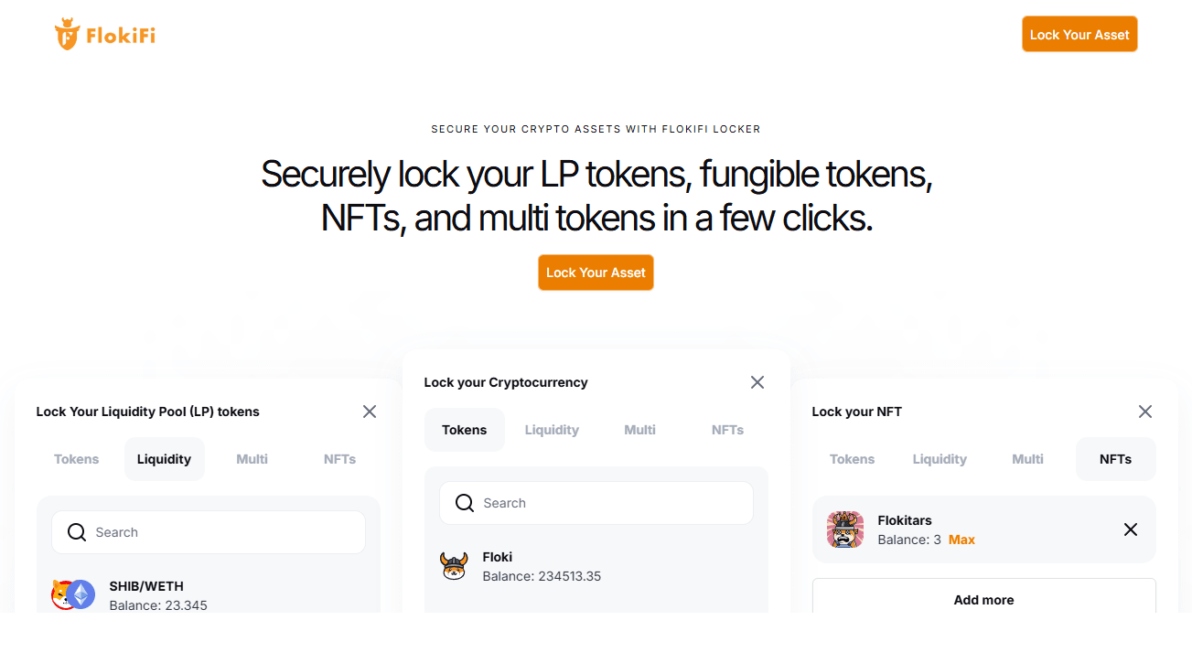 interface da plataforma FlokiFi