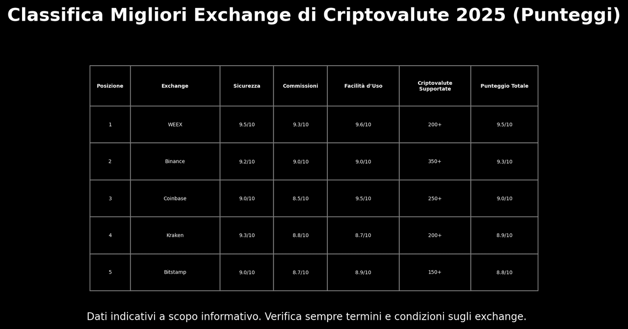 Migliori exchange di criptovalute 2025: Guida completa delle top piattaforme