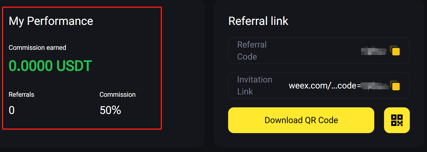 monitor weex referral commissions