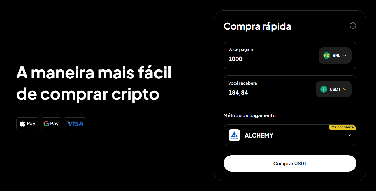 Imagem exibindo a tela da Compra rápida no site da WEEX.