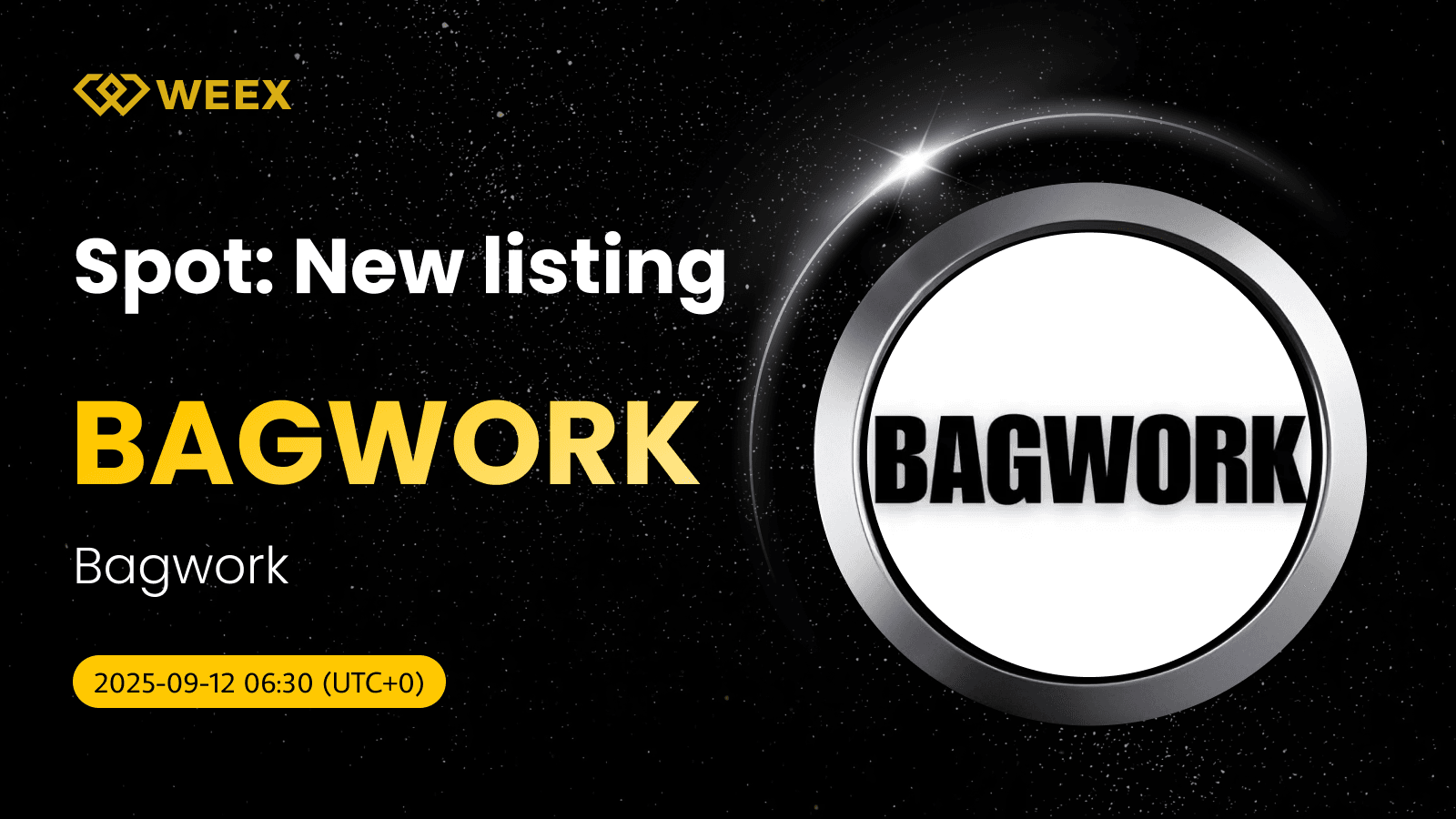 BAGWORK/USDT Spot Trading Available on WEEX from Sep 12