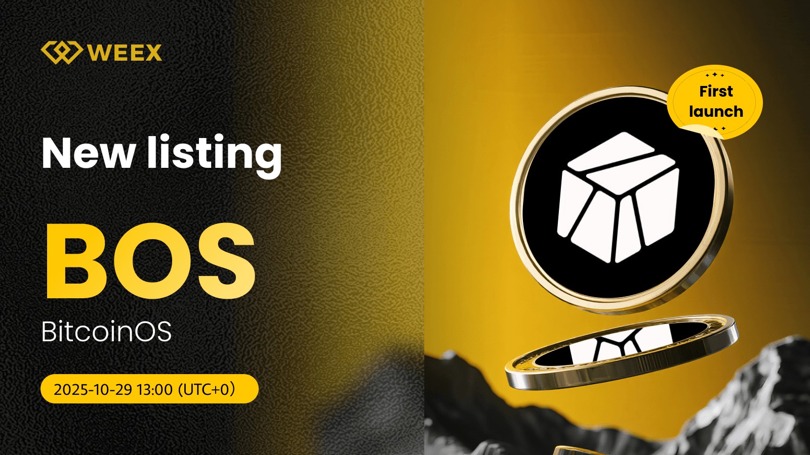 BOS USDT World Premiere Listing on WEEX: BitcoinOS Coin