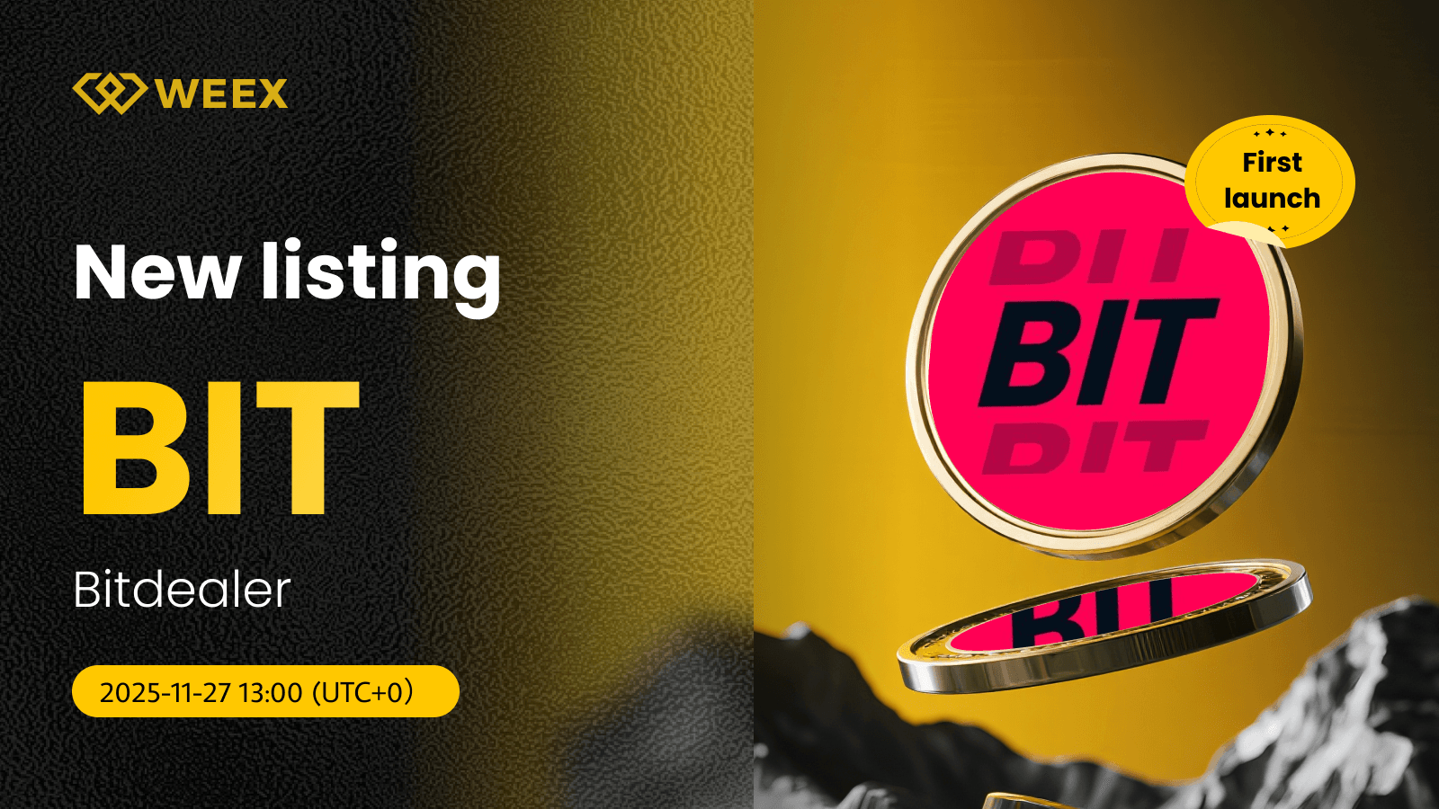 Bitdealer (BIT) Coin Lists on WEEX with BIT USDT Spot Trading Pair