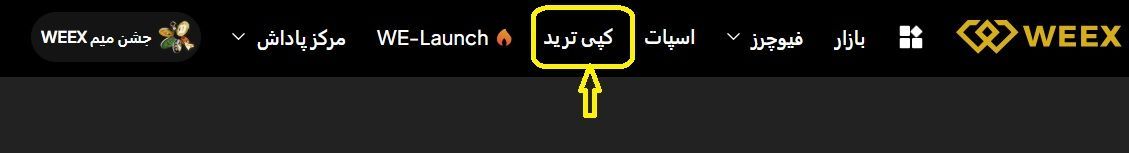 مرحله ۲: ورود به بخش کپی ترید