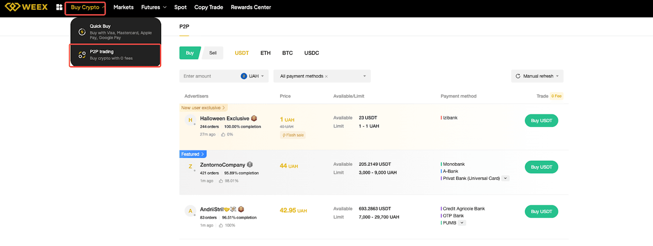 Introducing the WEEX P2P Merchant Feature