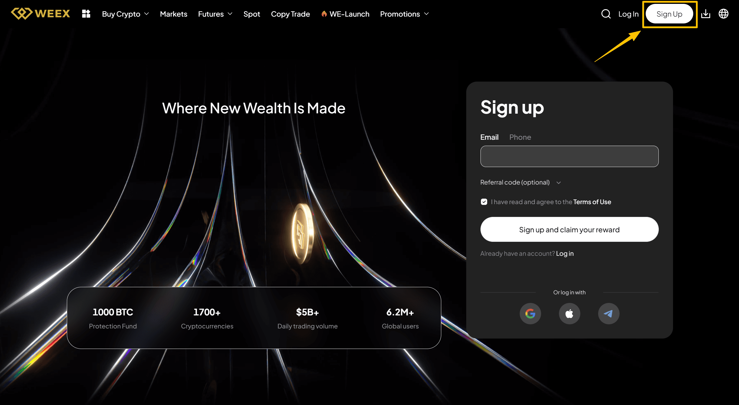 Find Your WEEX UID Via the Website Step 1.png