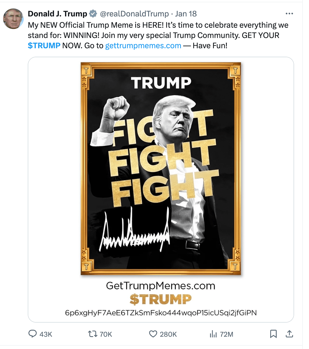 Key milestones in $TRUMP’s journey include