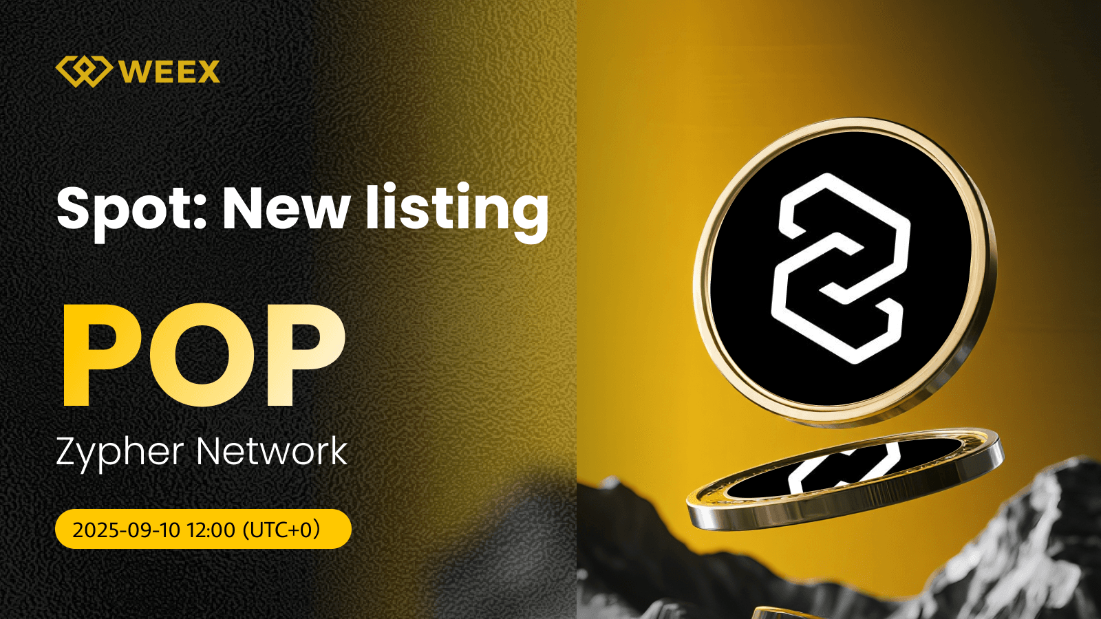 POP USDT Trading apre su WEEX per Zypher Network Coin
