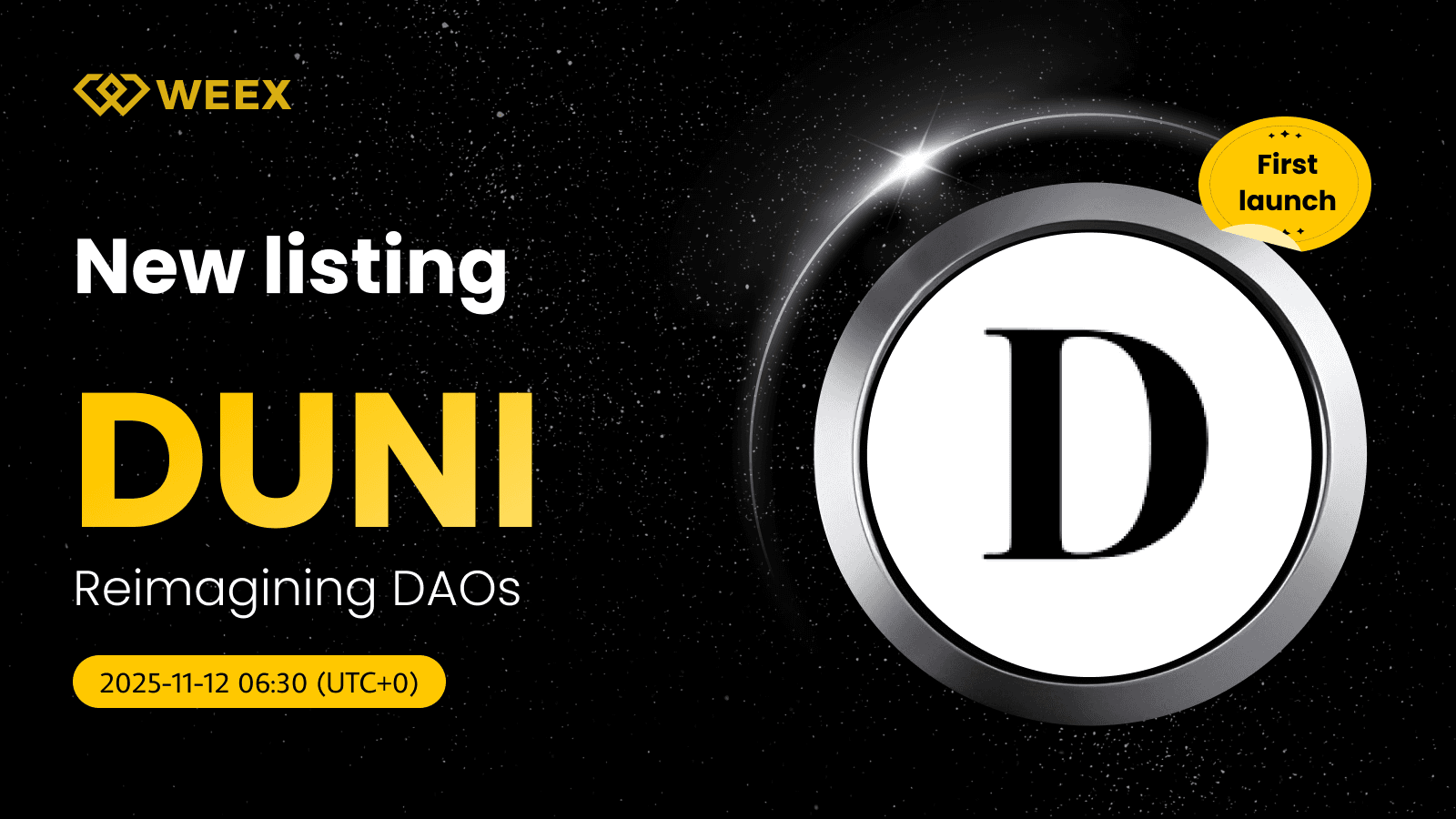 DUNI USDT Spot Trading Opens on WEEX for DUNI Coin