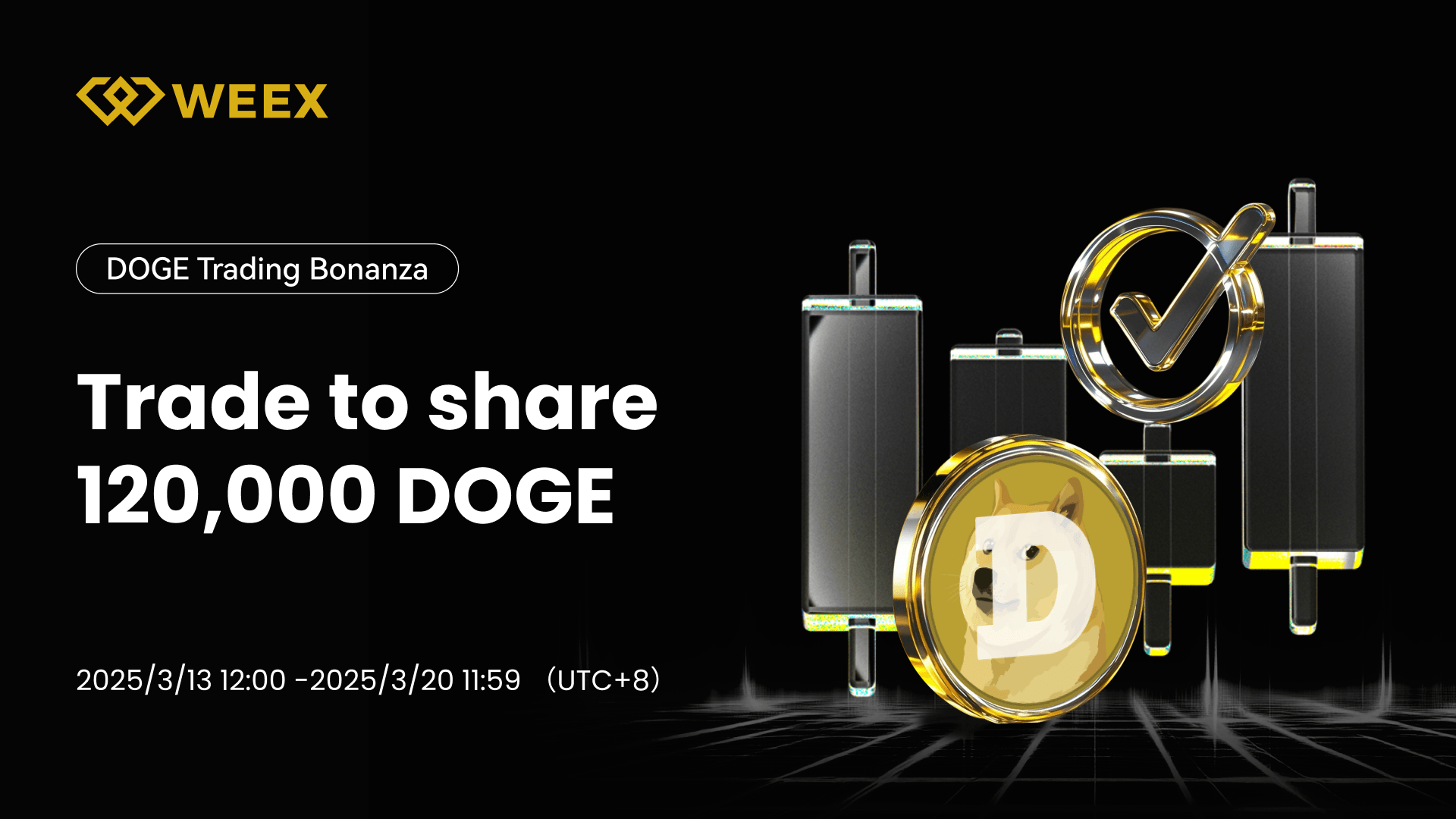 Share 20,000 USDT in futures bonuses + 120,000 DOGE airdrop rewards
