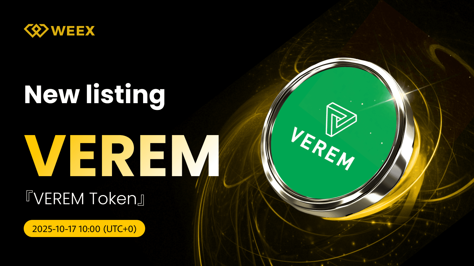VEREM USDT Spot Trading for VEREM Coin Launches on WEEX