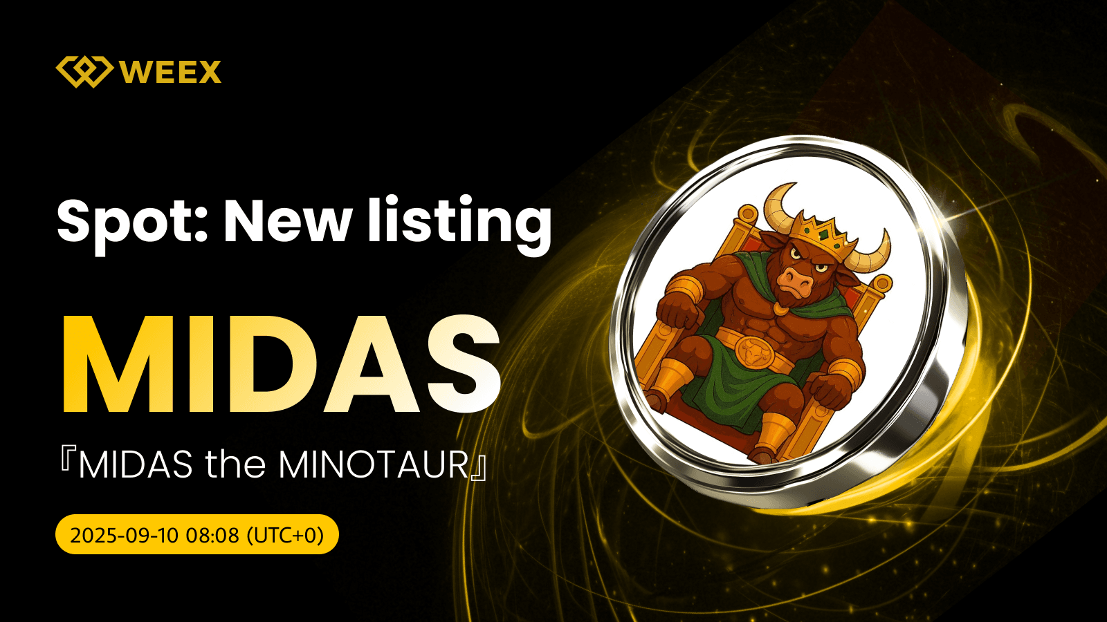 WEEX Lists MIDAS USDT: Trade MIDAS the MINOTAUR Coin