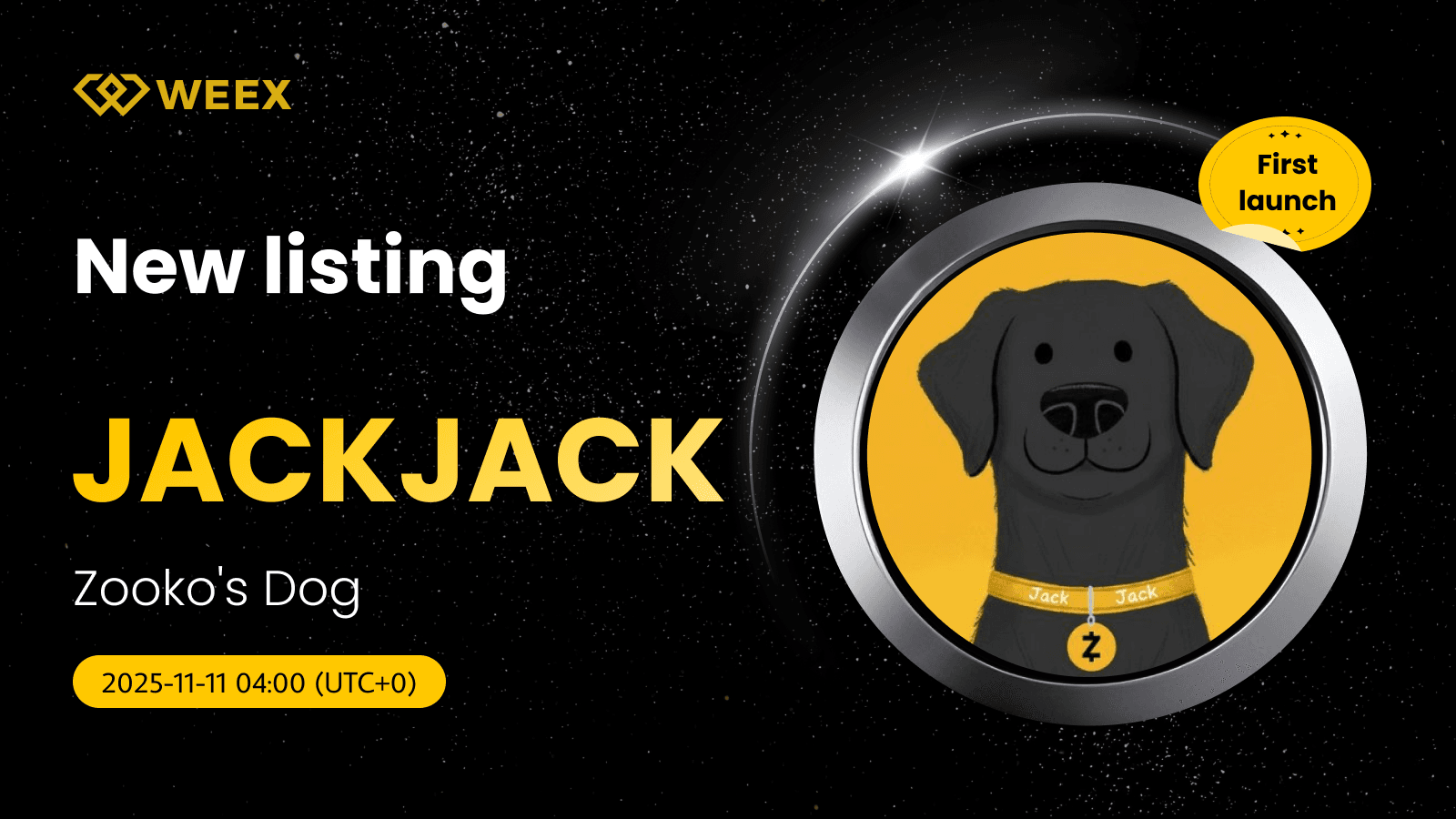 JACKJACK USDT Trading Begins on WEEX: Zooko's Dog Coin