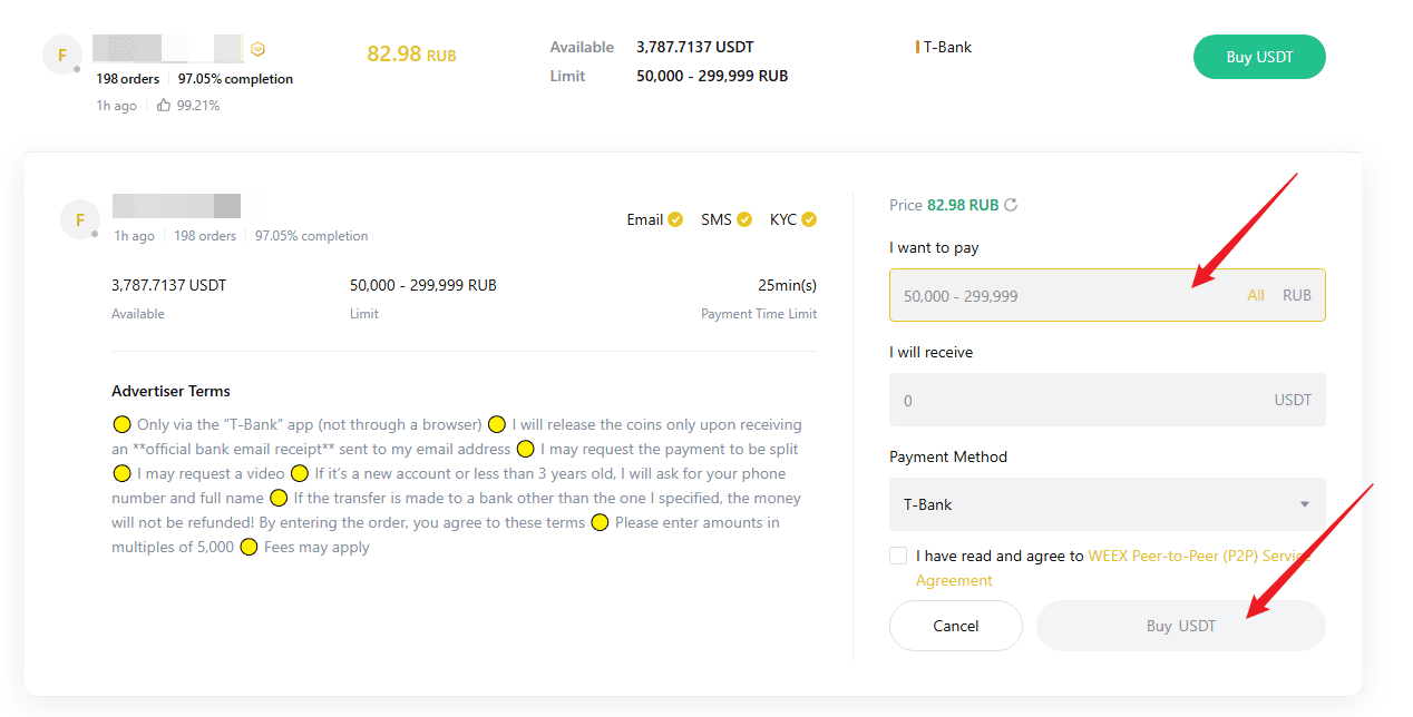 weex p2p 2 üzerinden usdt satın al.PNG