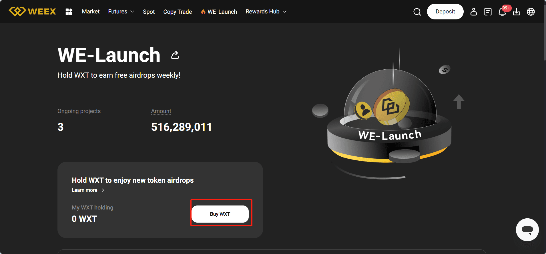 WEEX We-Launch: Buy WXT