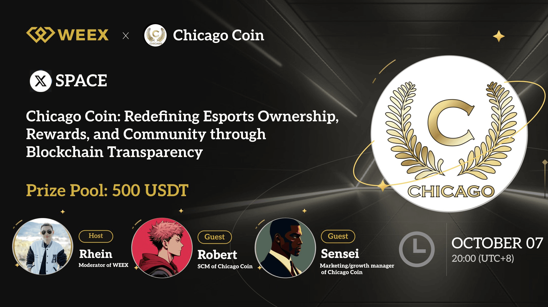 WEEX x Chicago Coin X Space Recap: Redefining Esports Ownership, Rewards, and Community through Blockchain Transparency