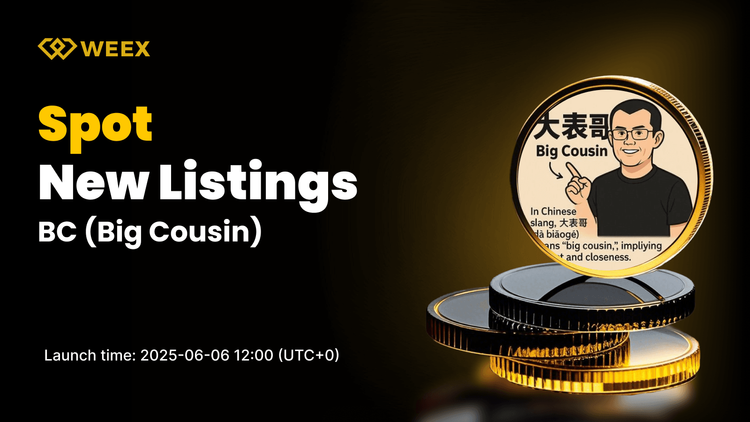 Big Cousin (BC) Listed on WEEX Spot Trading – Trade BC USDT Starting June 6